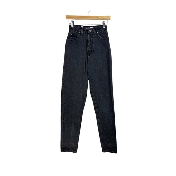 VTG 90s Y2K Anchor Black High Waisted Mom Jeans Tapered Retro Women’s Size 5/6 - Picture 1 of 10